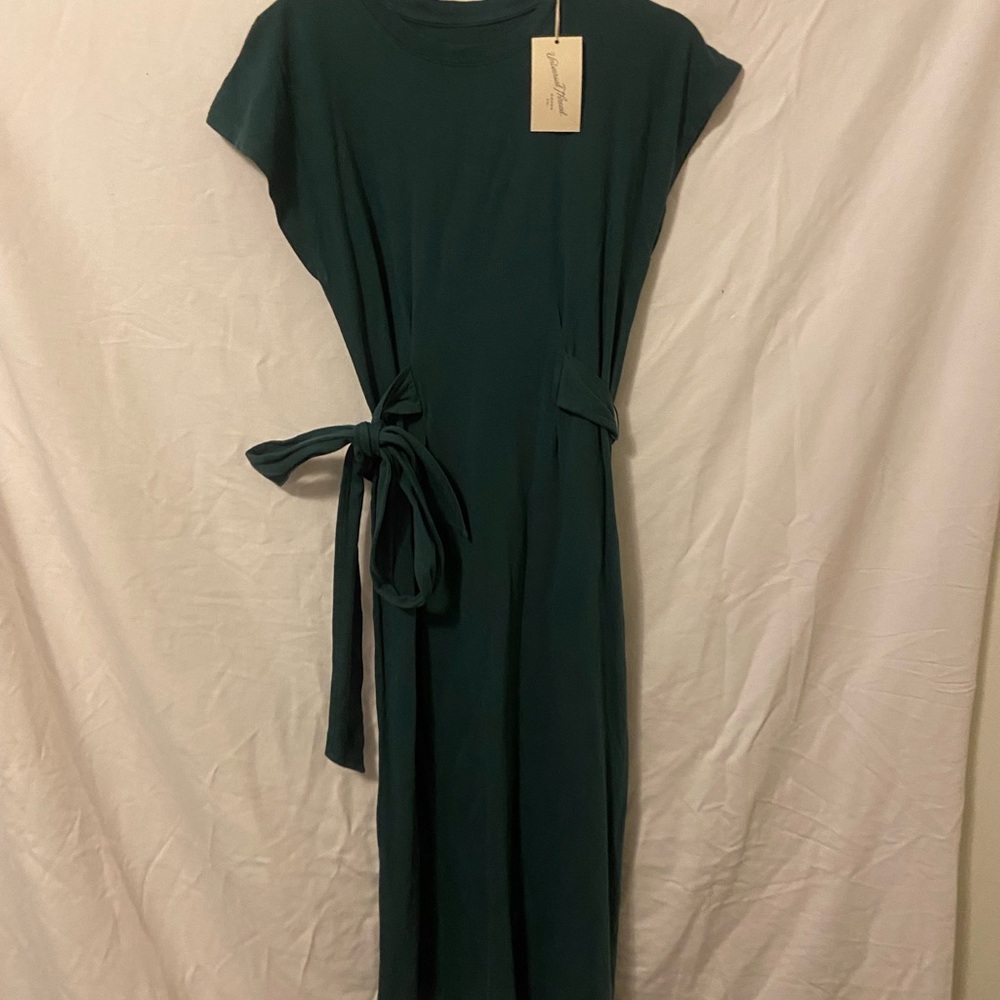 Universal Thread Green Midi Dress with Tie Front